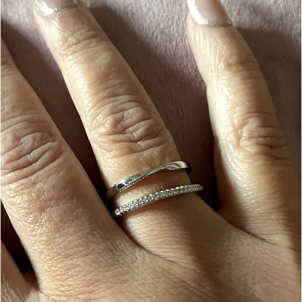 The Twist and Bling Duo Ring in 925 silver